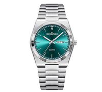 RORIOS Orologio Quartz Uomo Visualizzazione Giorno-Data Cinturino Acciaio Inossidabile Tono Oro Rosa-Argento Orologioes per Ufficio/Casual/Outdoor Watches Argento puro verde