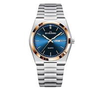 RORIOS Orologio Quartz Uomo Visualizzazione Giorno-Data Cinturino Acciaio Inossidabile Tono Oro Rosa-Argento Orologioes per Ufficio/Casual/Outdoor Watches Oro rosa blu