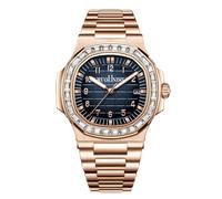 RORIOS Orologio Quartz Uomo Visualizzazione Giorno-Data Cinturino Acciaio Inossidabile Tono Oro Rosa-Argento Orologioes per Ufficio/Casual/Outdoor Watches Rosa blu