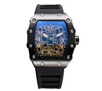 RORIOS Orologio Quarzo da Uomo Orologi da Polso Moda Tonneau Orologi Luminosi Analogico Orologi Casual Sportivo con Calendario Nero