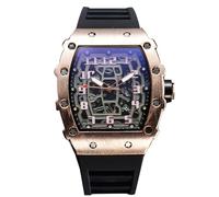 RORIOS Orologio Quarzo da Uomo Orologi da Polso Moda Tonneau Orologi Luminosi Analogico Orologi Casual Sportivo con Calendario Oro Rosa Nero