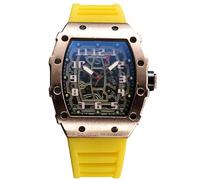 RORIOS Orologio Quarzo da Uomo Orologi da Polso Moda Tonneau Orologi Luminosi Analogico Orologi Casual Sportivo con Calendario Oro Rosa Giallo
