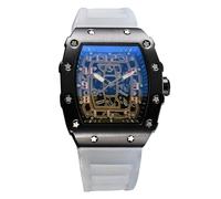 RORIOS Orologio Quarzo da Uomo Orologi da Polso Moda Tonneau Orologi Luminosi Analogico Orologi Casual Sportivo con Calendario Nero Bianco B