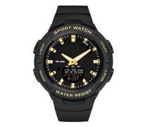 RORIOS Orologio Ragazze Elettronico Orologio da Polso Digitale Quarzo Orologio Signore Resina Semplice Orologio Multifunzione Militare per Donna Impermeabile Nero Oro