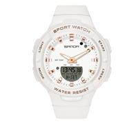 RORIOS Orologio Ragazze Elettronico Orologio da Polso Digitale Quarzo Orologio Signore Resina Semplice Orologio Multifunzione Militare per Donna Impermeabile Bianco Oro Rosa