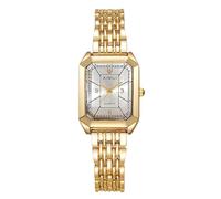RORIOS Orologio Rettangolare Donna Orologioes polso in Acciaio Inossidabile alla Moda Orologio al Quarzo Elegante Watch da Abito Casual Oro bianco
