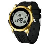 RORIOS Orologio Semplice Elettronico Orologio da Polso Digitale da Uomo Orologio Multifunzione Sportivo Orologio Casual Impermeabile Cinturino in Silicone Nero Oro B