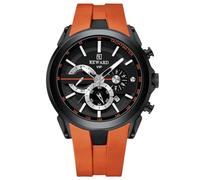 RORIOS Orologio Silicone da Uomo Orologio da Polso Multifunzione Sportivi Orologio Casual Quarzo Orologio Moda Analogico Orologio Cronografo Luminosi Arancia