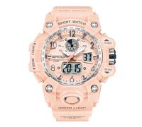 RORIOS Orologio Sportivo Coppia Orologio da Polso Elettronico Doppio Display Orologio Digitale Quarzo Orologio Multifunzione Militare per Donna Impermeabile Rosa