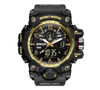 RORIOS Orologio Sportivo Coppia Orologio da Polso Elettronico Doppio Display Orologio Digitale Quarzo Orologio Multifunzione Militare per Uomo Impermeabile Oro Nero