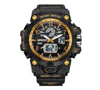 RORIOS Orologio Sportivo Coppia Orologio da Polso Elettronico Doppio Display Orologio Digitale Quarzo Orologio Multifunzione Militare per Donna Impermeabile Oro Nero