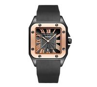 RORIOS Orologio Sportivo Unisex con Quadrante Quadrato Cinturino in Silicone Orologioes da Polso Casual Impermeabile per Outdoor Lavoro e Incontri Watch Nero