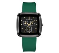 RORIOS Orologio Unisex Cronografo Analogico al Quarzo Orologies Quadrati con Cinturino in Silicone Moda Sportivo Impermeabile Watches Verde