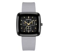 RORIOS Orologio Unisex Cronografo Analogico al Quarzo Orologies Quadrati con Cinturino in Silicone Moda Sportivo Impermeabile Watches Grigio