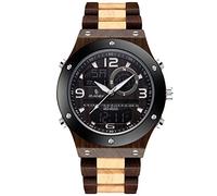 RORIOS Orologio Uomo Analogico Al Quarzo con Cinturino in Legno, Cronografo Elegante da Polso