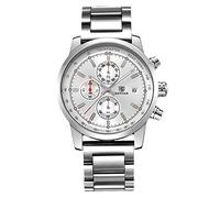RORIOS Orologio Uomo Analogico Quarzo Orologio Cinturino in Acciaio Inossidabile Calendario Business Cronografo Orologio per Uomo