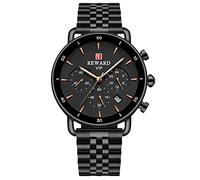 RORIOS Orologio Uomo Analogico Quarzo Orologio Cinturino in Acciaio Inossidabile Orologio da Polso Cronografo Business Orologio per Uomo