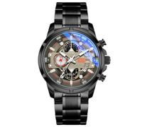 RORIOS Orologio Uomo Analogico Quarzo Orologio Cinturino in Acciaio Inossidabile Orologio da Polso Cronografo Sportivo Orologio per Uomo