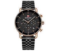 RORIOS Orologio Uomo Analogico Quarzo Orologio Cinturino in Acciaio Inossidabile Orologio da Polso Cronografo Business Orologio per Uomo