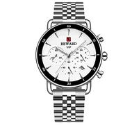 RORIOS Orologio Uomo Analogico Quarzo Orologio Cinturino in Acciaio Inossidabile Orologio da Polso Cronografo Business Orologio per Uomo