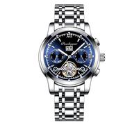 RORIOS Orologio Uomo Automatico Meccanico Orologio con Cinturino in Acciaio inossidabile Luminoso Moda Orologio Tourbillon Impermeabile Orologio da Polso