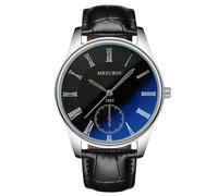 RORIOS Orologio Uomo Classico con Numeri Romani Quadrante Nero & Cinturino in Pelle Orologioes al Quarzo per Lavoro & Vita Quotidiana Nero