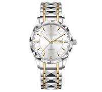 RORIOS Orologio Uomo con Cinturino in Acciaio Inossidabile Quadrante Luminoso Funzione Data Orologio da Polso Elettrico Quartz Business Casual per Padre Marito Compleanno Bianco