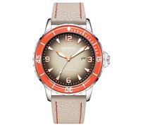 RORIOS Orologio Uomo Cronografo Analogico 30M Impermeabile Sportivo Pelle Watch Orologioes da Polso Movimento Quarzo Classico Arancia