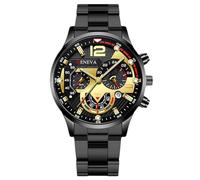 RORIOS Orologio Uomo Cronografo Cinturino in Acciaio Inossidabile Trendy per Quotidiano/Lavoro/Outdoor Orologioes a Quarzo Oro Nero