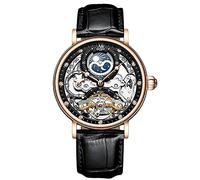 RORIOS Orologio Uomo Impermeabile Automatico Meccanico Orologio Cinturino in Pelle Tourbillon Orologio da Polso Moda Orologi da Uomo