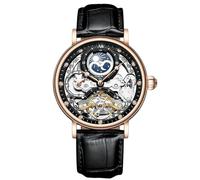 RORIOS Orologio Uomo Impermeabile Automatico Meccanico Orologio Cinturino in Pelle Tourbillon Orologio da Polso Moda Orologi da Uomo