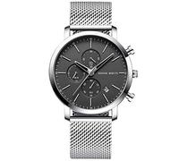 RORIOS Orologio Uomo Impermeabile Quarzo Orologio Cinturino in Acciaio Inox d'affari Cronografo Orologio da uomo Classico Orologio da Polso