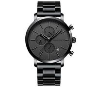 RORIOS Orologio Uomo Impermeabile Quarzo Orologio Cinturino in Acciaio Inox d'affari Cronografo Orologio da uomo Classico Orologio da Polso