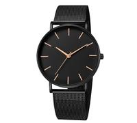 RORIOS Orologio Uomo Quartz Cinturino in Acciaio Inossidabile Mesh Sottile Minimalista Resistente all'Acqua Molte Opzioni di Colore per Quotidiano/Ufficio/Incontro Nero A