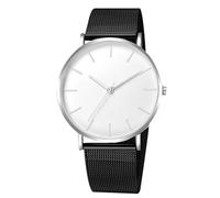 RORIOS Orologio Uomo Quartz Cinturino in Acciaio Inossidabile Mesh Sottile Minimalista Resistente all'Acqua Molte Opzioni di Colore per Quotidiano/Ufficio/Incontro Bianco Argento A