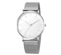 RORIOS Orologio Uomo Quartz Cinturino in Acciaio Inossidabile Mesh Sottile Minimalista Resistente all'Acqua Molte Opzioni di Colore per Quotidiano/Ufficio/Incontro Bianco Argento
