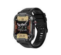 RORIOS Smart Watch per Uomo Donna Orologio Sportivo Intelligente Orologio da Polso Silicone Fitness Chiamate Bluetooth Monitoraggio Rettangolare Smartwatch Nero