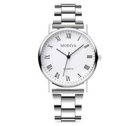 RORIOS Uomo Orologio Cronografo Singolo/Doppio/Triplo Quarzo Analogico Classico Watches Cinturino in Acciaio Inossidabile Orologioes con Numeri Digitali/Romani Impermeabile Wristwatch Bianco A