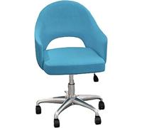 RoroCove Sedia da Ufficio, Sedia da ufficio con schienale medio, sedia girevole imbottita, sedia da ufficio, sedia da lavoro ergonomica con braccioli(Blue)