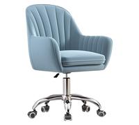 RoroCove Sedia da Ufficio, Sedia girevole da scrivania, sedia girevole moderna, sedia da ufficio for computer, sedia imbottita in velluto(Light Blue)