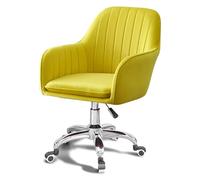 RoroCove Sedia da Ufficio,Sedia Girevole, Sedia da scrivania in velluto viola for ufficio domestico, sedia girevole con braccioli e seduta imbottita(Yellow)