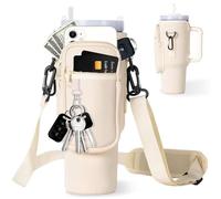 ROROJOYMA Stanley Cup - Borsa per bottiglie d'acqua, 1,2 l, con scomparto per cellulare e tracolla regolabile, con copertura per cannuccia e moschettone, per attività all'aperto