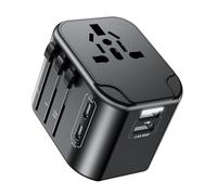 RoRoSkin Adattatore da viaggio in tutto il mondo, con 2 USB A, 2 USB C e 1 presa AC, adattatore internazionale per la Germania, USA, Regno Unito, Francia, Spagna, Giappone, Thailandia, Italia oltre