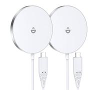 RoRoSkin Confezione da 2 caricabatterie per iPhone 17/16/15/14/13/12 Pro Max/Air/Plus/Pro, 15 W, magnetico, ricarica induttiva, senza fili, bianco avorio