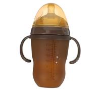 RORPOIR 1 Pc biberon allattamento borraccia new born broun bottle borraccia flessibile the child Maneggevole alimentatore Gel di silice Coffee