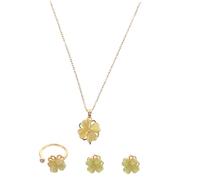 RORPOIR 1 Set Collana Ciondolo Quattro Foglie con Occhio Set per Doni Moglie e Amiche Design e Duraturo per Speciali