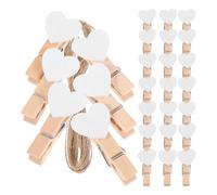 RORPOIR 100 Pezzi Set di Clip da Parete per Foto Mini molletta a Forma di Cuore Morsetti per Piccoli in Legno Mini molletta a Cuore per Foto mollette dell'alfabeto