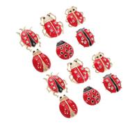 RORPOIR 12pezzi Spilla Forma Di Coccinella Con Cristalli Accessorio Decorativo Per Sciarpe e Abiti Pin Forma Di Animale Carino Per Outfit Quotidiani