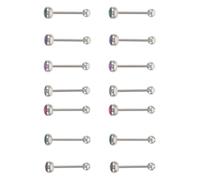 RORPOIR 14 Pezzi Piercing Lingua Barbell Metallo Colorati con Motivo Squame di Pesce Gioielli per Party e Moda