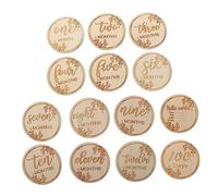 RORPOIR 1set Bigliettini Mensili Legno Per Carte Di Crescita Per Foto Memorabili Texture Legno Elegante e Unica Per Nuove Mamme e Album Fotografico Personale